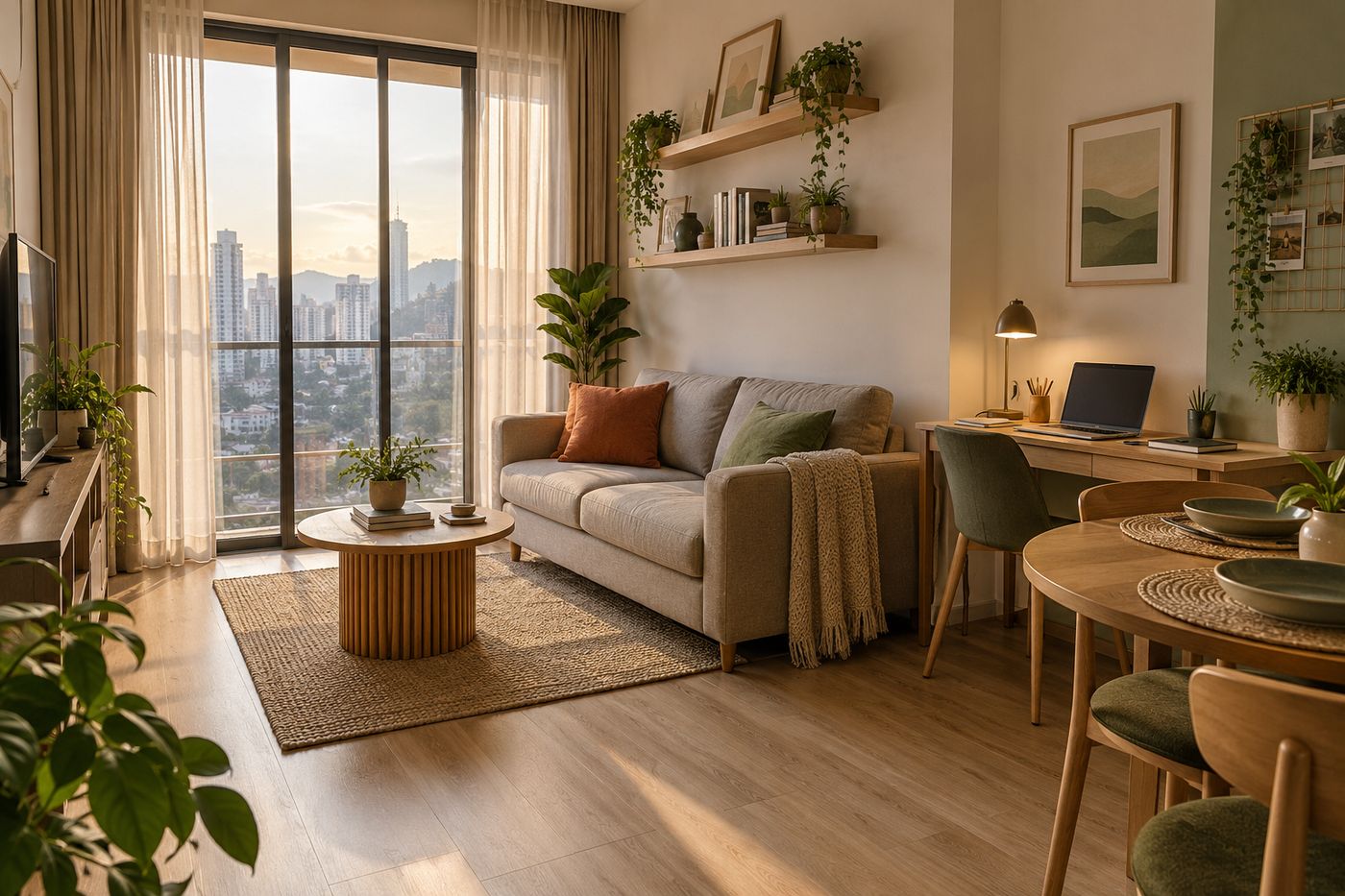 Styled student rental interior